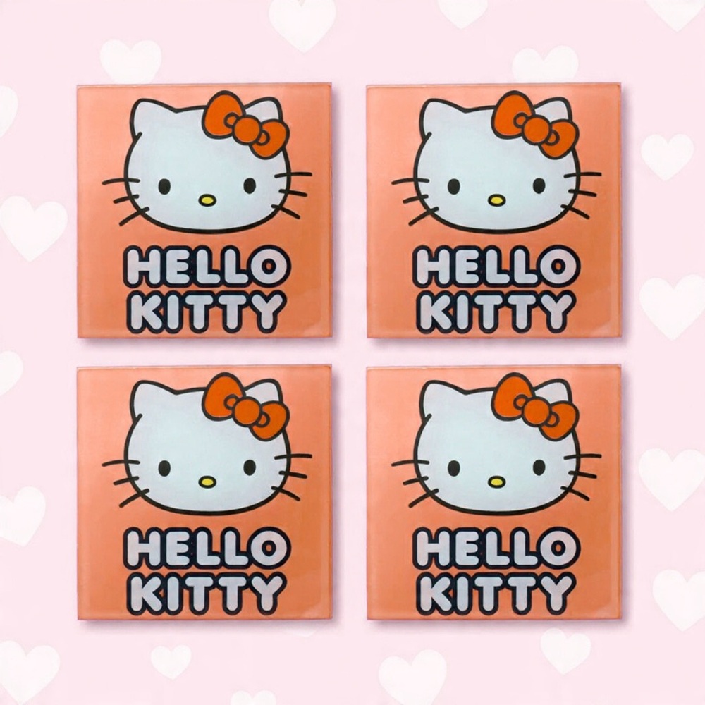 Hello Kitty Inspired Resin Coaster Set – Set of 4
